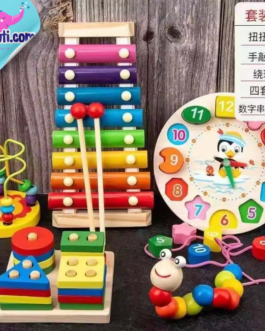 Kit de 5 jouets Montsorri En Bois Pour Enfant