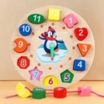 Jouets Montessori , puzzle montre bois pour enfants, jeux de développement