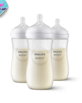 lot de 3 Biberon Philips Avent Natural avec Tétine Natural – Transparent 325 ml -3 mois +