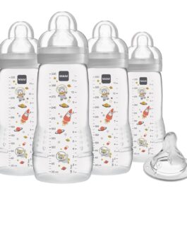 MAM  4mois +- Coffret   biberon et tétine , unisexe, 4 pieces de 330ML