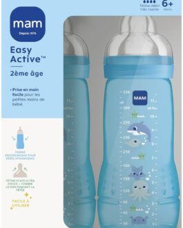 MAM   Lot de 2 biberon anti collique easy active   6 mois +, 2 unités de 330 ml