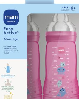 MAM  Biberon anti-colique  easy active  6 mois +, 2 unités de 330 ml