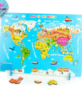 🗺️ Puzzle Carte du Monde en Bois – Un Voyage Éducatif et Amusant 🌍