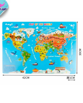 🗺️ Puzzle Carte du Monde en Bois – Un Voyage Éducatif et Amusant 🌍