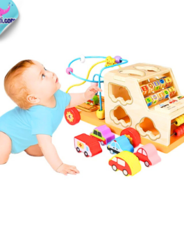 🚗 Camion d’Activités en Bois Multifonction – Le Jouet Éducatif Idéal pour Stimuler Bébé