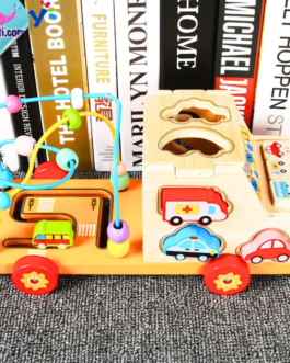 🚗 Camion d’Activités en Bois Multifonction – Le Jouet Éducatif Idéal pour Stimuler Bébé