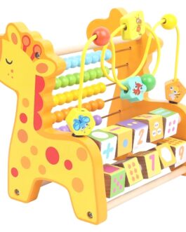 Jouet éducatif multi-activités en bois (Forme girafe)