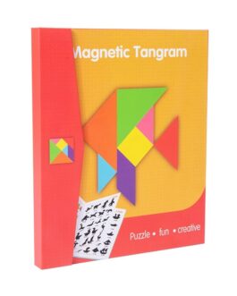 Tangram magnétique éducatif dans un coffret compact et coloré