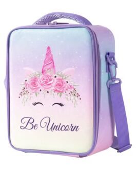 Sac a lunch Unicorn ou animal avec compartiment Gourde , 1 a 3 pieces avec lunch box et gourde \