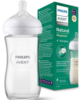 Biberon Avent en verre 240ml Tétine A partir 1 mois +