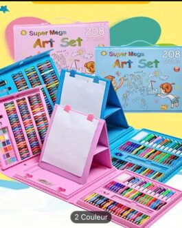 Ensemble Dessin Artiste 208 pièces avec Crayons, Stylos Aquarelle & Marqueurs – Cadeau Créatif