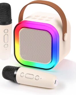 Karaoké Bluetooth Portable avec Lumières LED et 2 micro