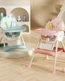 Chaise Haute Bébé Evolutive Pliable Chaise Haute 6 en 1, Double Plateau Détachable avec 4 Angles d’Inclinaison, Transat Inclinable Enfant Chaise avec Roues Universelles