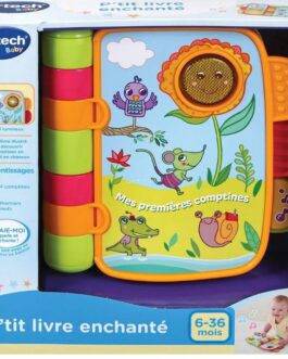 VTech – P’tit Livre Enchanté – Mes Premières Comptines, Livre Enfant Parlant et Musical dès 6 mois – Version FR