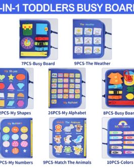 Busy Board Montessori Toys, Tableau sensoriel Activités éducatives pour l’apprentissage de la motricité fine,