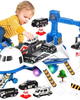 Avion Transporteur & Circuit de Police – L’ultime station de jeu pour petits héros !