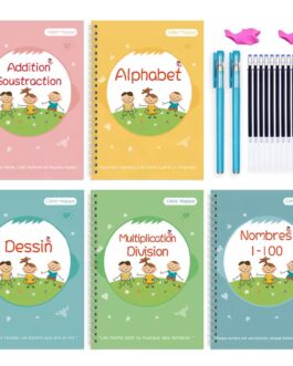 ⭐ 5 cahiers d’écritures magiques ⭐ à encre effaçable  Pack complet pour enfants de + de 3 ans ⭐FRANCAIS ⭐ ANGLAIS ⭐OU ARABE (Copie)