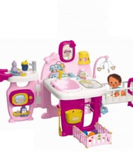 Baby Nurse Doll Play Station – Centre de jeux pour poupées XXL avec lit de poupée, baignoire et coin repas (pliable) – pour enfants à partir de 3 ans, plastique, multicolore